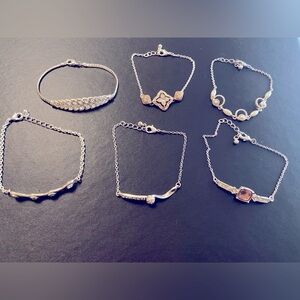 6 silver bracelet bundle